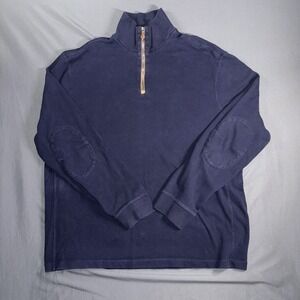 Polo Ralph Lauren Pullover Mens 2XL Half Zip Mock Neck Elbow Patch Sweater
